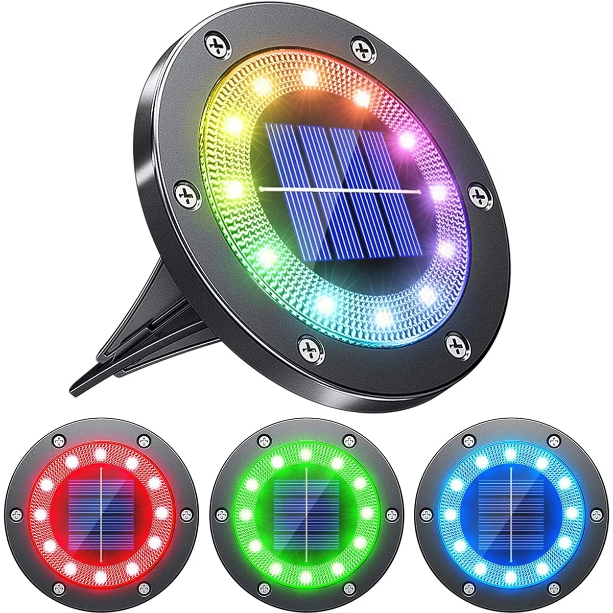 Outdoor Lighting Led Fixtures - Solar Ground Lights Outdoor 12LED Solar