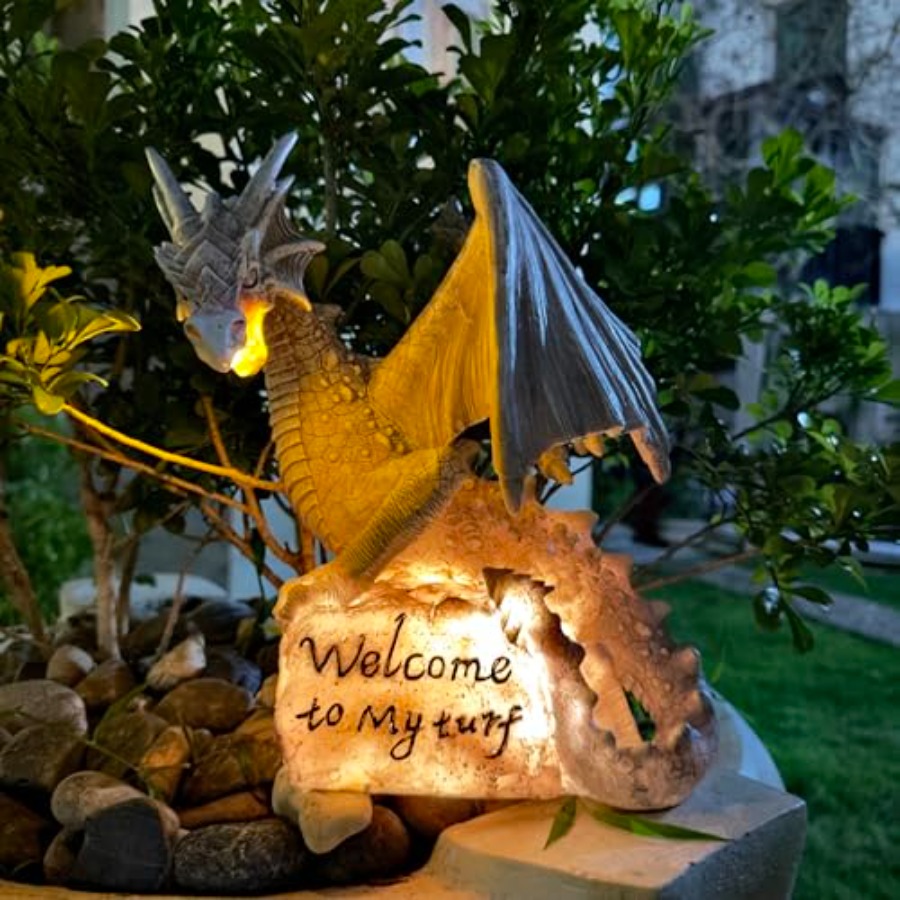 Garden Large Dragon Statue Sol - Outdoor Lighting Traditional avis et prix