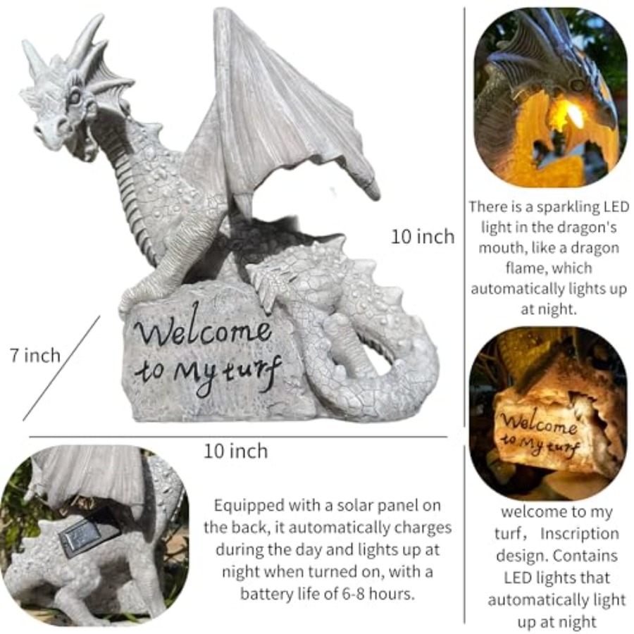 Garden Large Dragon Statue Sol - Outdoor Lighting Traditional avis et prix