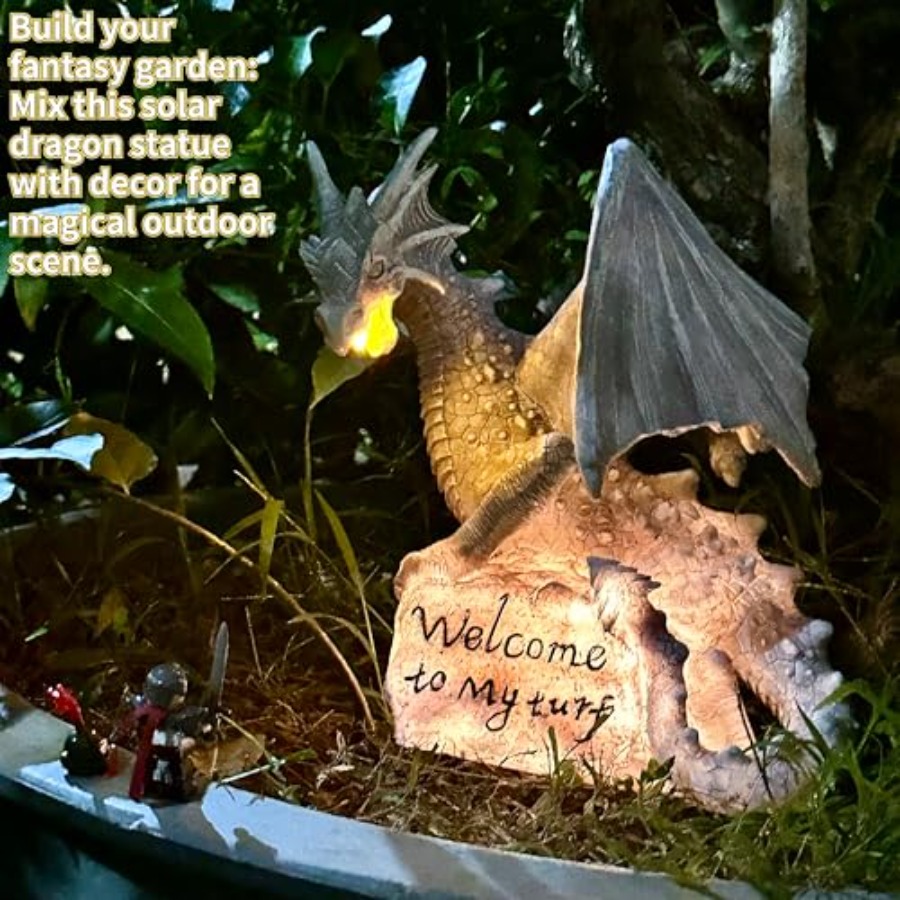 Garden Large Dragon Statue Sol - Outdoor Lighting Traditional avis et prix
