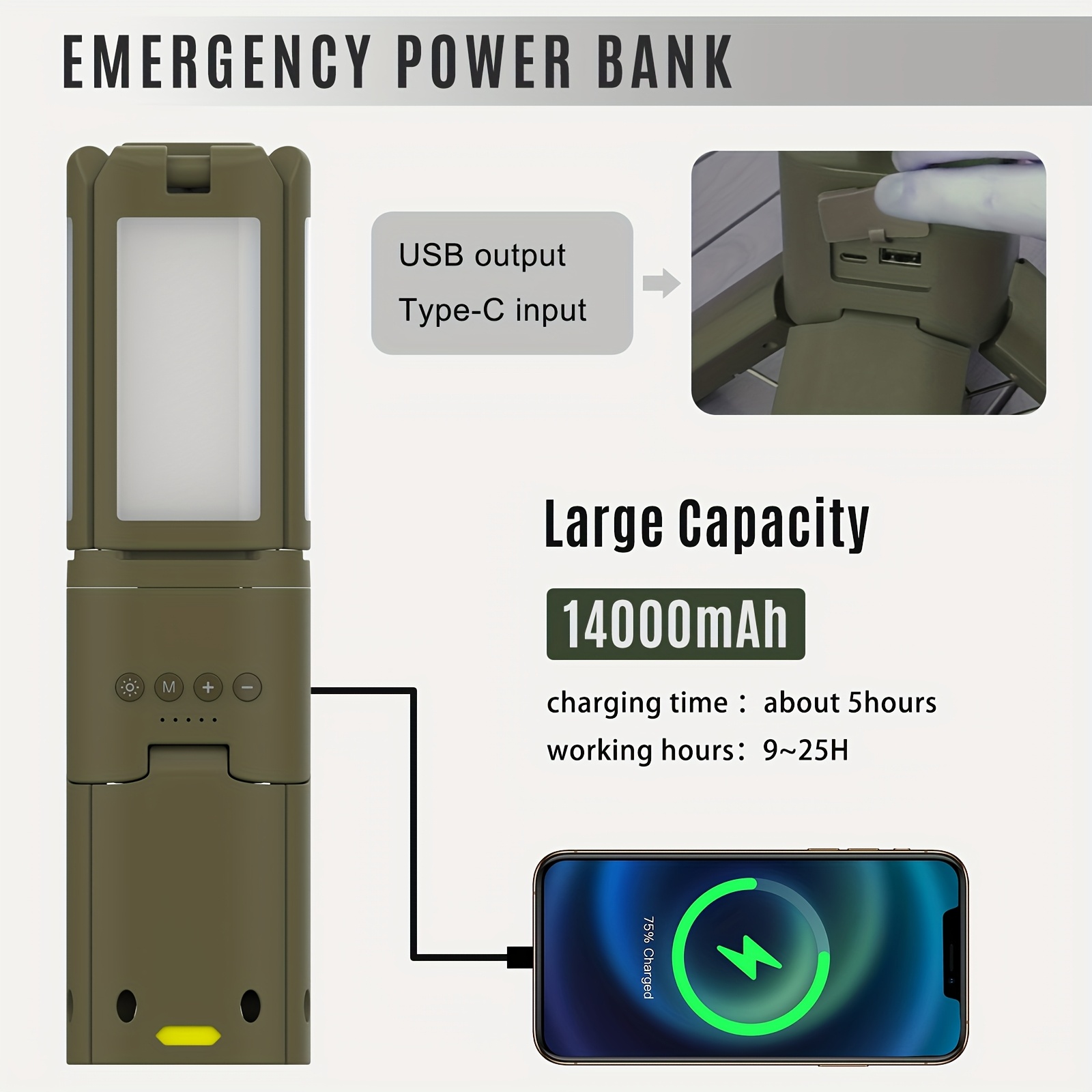 Camping Lantern, 14000mAh Rech - Outdoor Lighting Uplight avis et prix