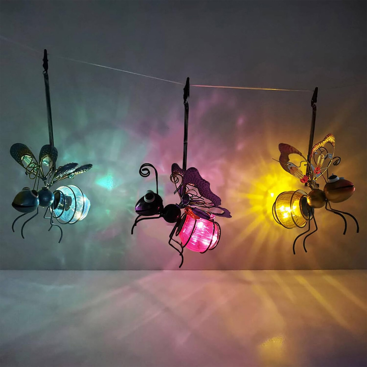 Solar Iron Insect Statue With  - Outdoor Lighting For Fence avis et prix