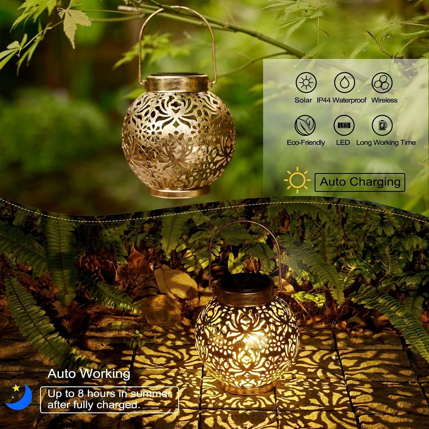 1-6PCS Moroccan Solar Lanterns - Outdoor Lighting Traditional avis et prix