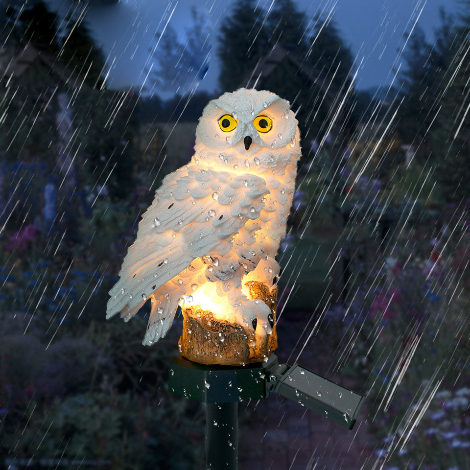Solar Owl Statue Garden Light  - Outdoor Lighting Led Fixtures avis et prix