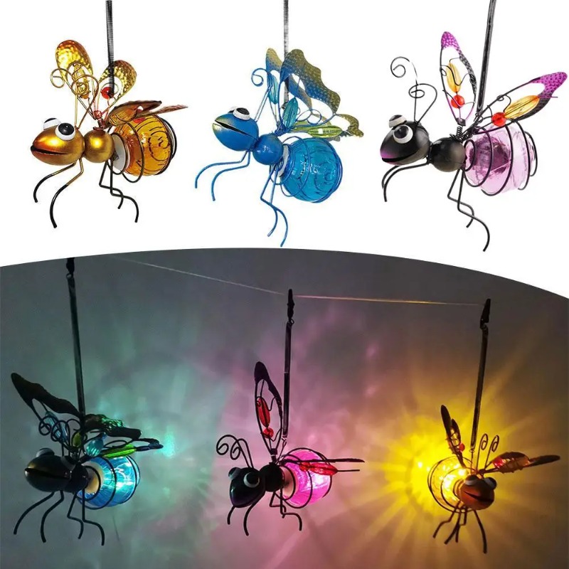 Solar Iron Insect Statue With  - Outdoor Lighting For Fence avis et prix