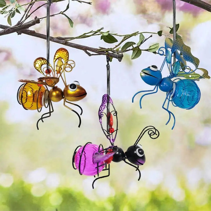 Solar Iron Insect Statue With  - Outdoor Lighting For Fence avis et prix