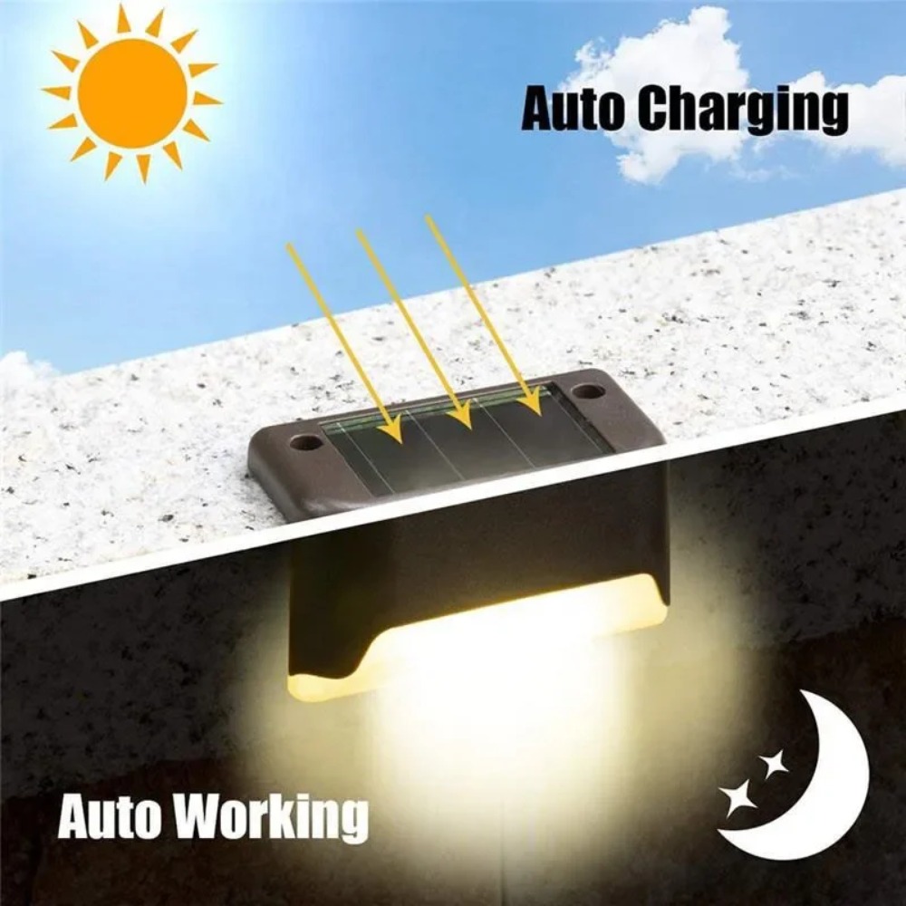 Warm/White LED Solar Step Lamp - Outdoor Lighting For Fence avis et prix
