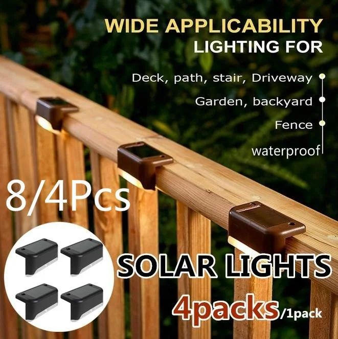 8/6/4/1pcs Solar Stair Street  - Outdoor Lighting For Fence avis et prix