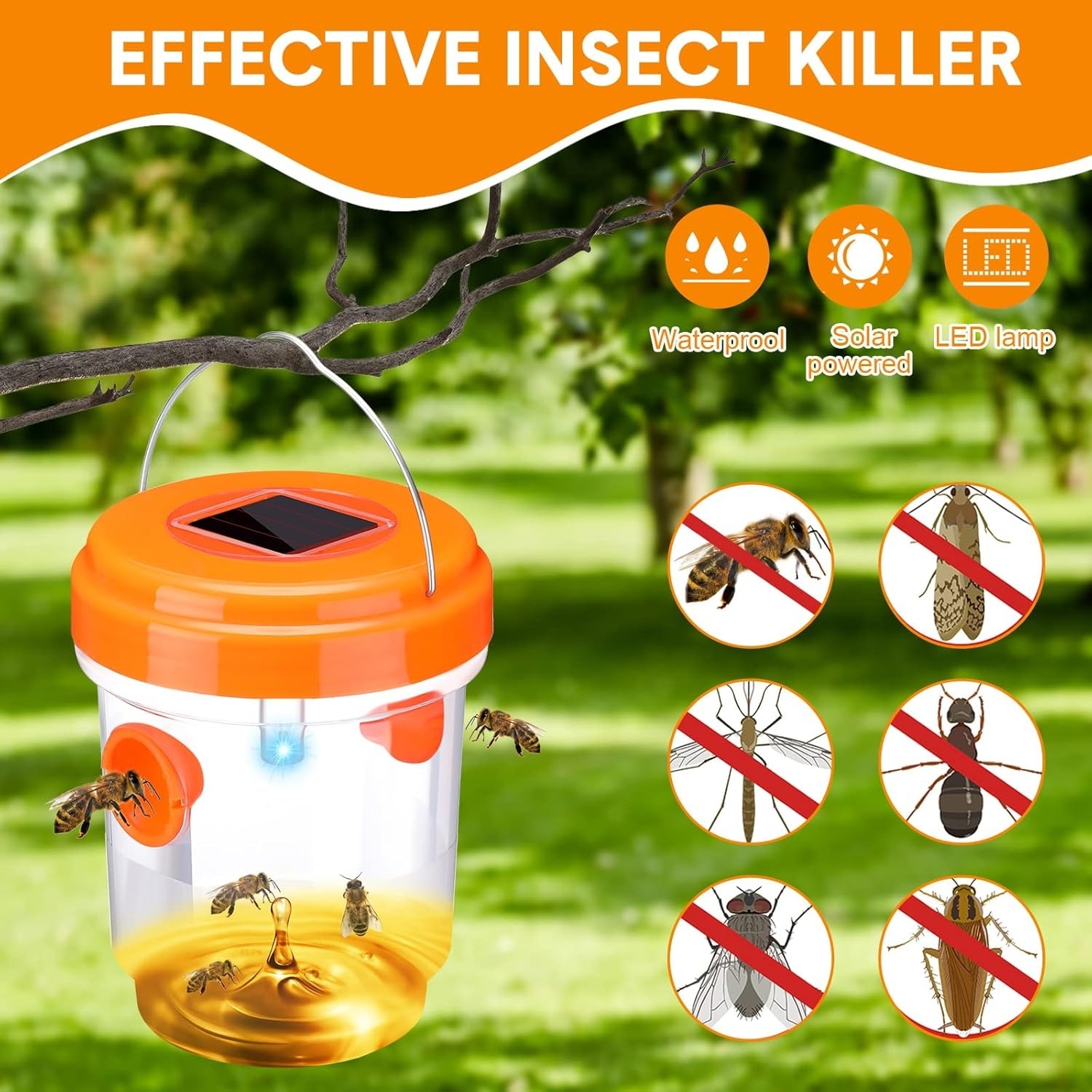 1-6PCS Solar Wasp Trap Waterpr - Outdoor Lighting Led Fixtures avis et prix