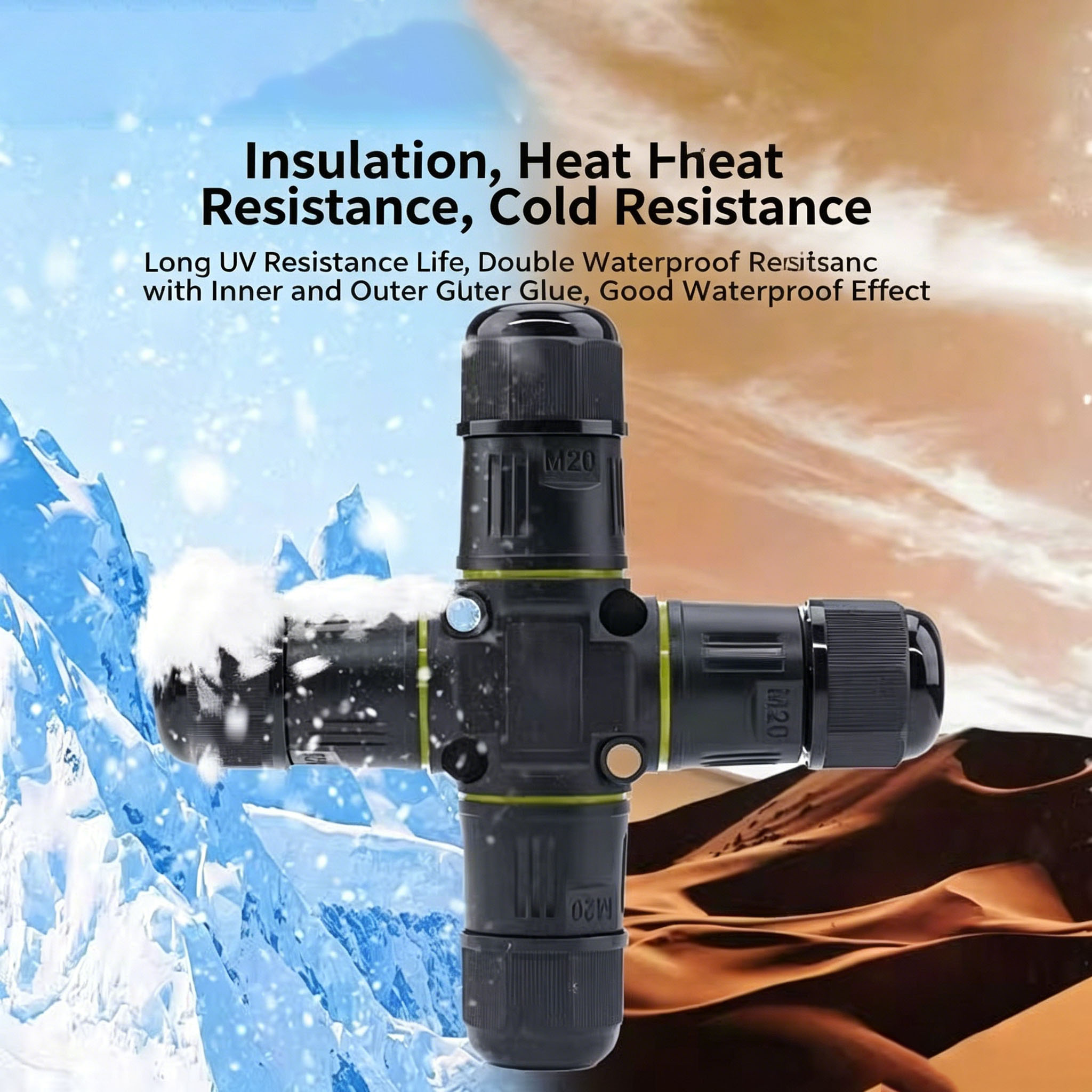 IP68 4-Way Cross Waterproof Co - Outdoor Lighting Wire Connectors avis et prix